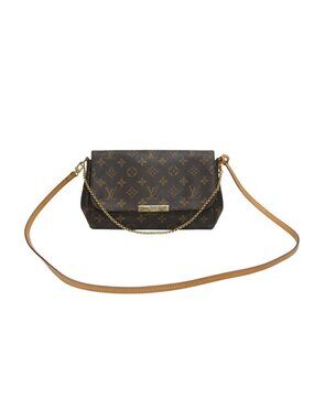 Louis Vuitton Monogram Favorite MM Shoulder Bag Brown Gold